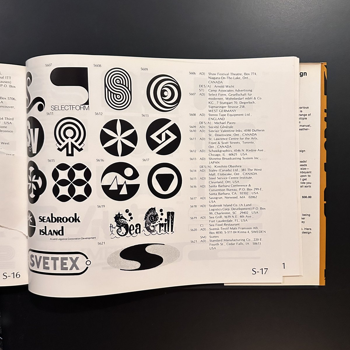 PaceyandPacey's tweet photo. Michael Lewis Pacey had 2 logos published in “World of Logotypes - The Trademark Encyclopedia”, Vol 2, Ed. by Al Cooper, 1978

The Graphic Statement on page G-21 and the Stereo Tape and Equipment logo on page S-17.

#MichaelLewisPacey
#CanadianModernist
#WorldOfLogoTypes https://t.co/ESo5AMoo2r