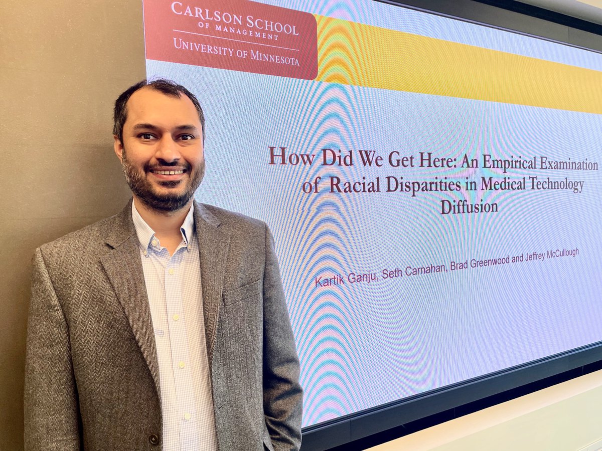 Thank you Kartik Ganju for a great talk “How Did We Get Here: An Empirical Examination of Racial Disparities in Medical Technology Diffusion” in our MIS Distinguished Speaker Series!