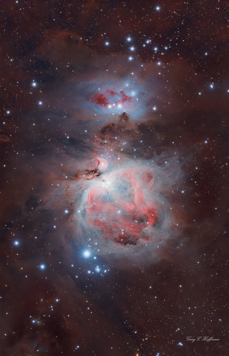 M42 The Great Orion Nebula
~10 hrs @ 300 seconds, with ~ 30 mins @ 60 seconds for the core.
ZWO ASI2600MC Pro
Optolong L-Pro Filter
SW 80ED DS Pro @ 480mm
#Astronomy #Astrophotography