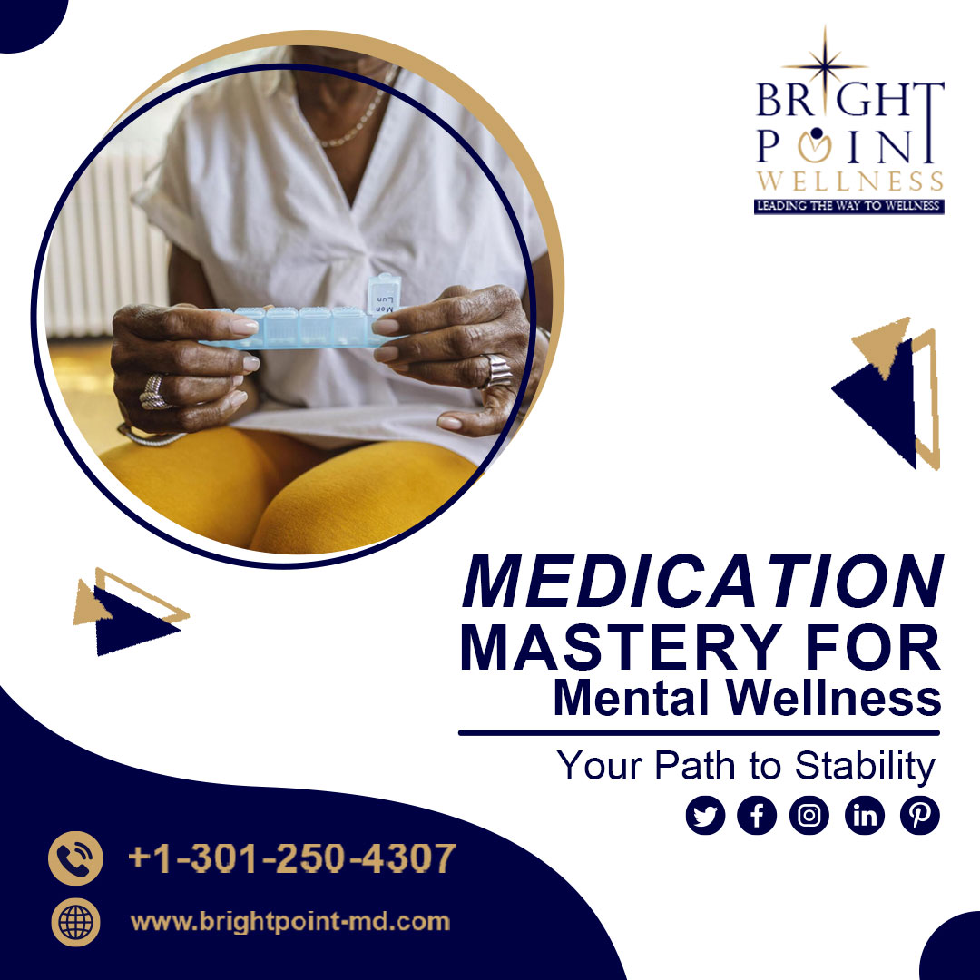 Embark on a transformative journey towards mental wellness through our Medication Mastery program. 
For More Info Visit: brightpoint-md.com 
#MedicationMastery #WellnessJourney #HealthcareSupport #MentalHealthMedication #StabilityThroughCare #brightpoint