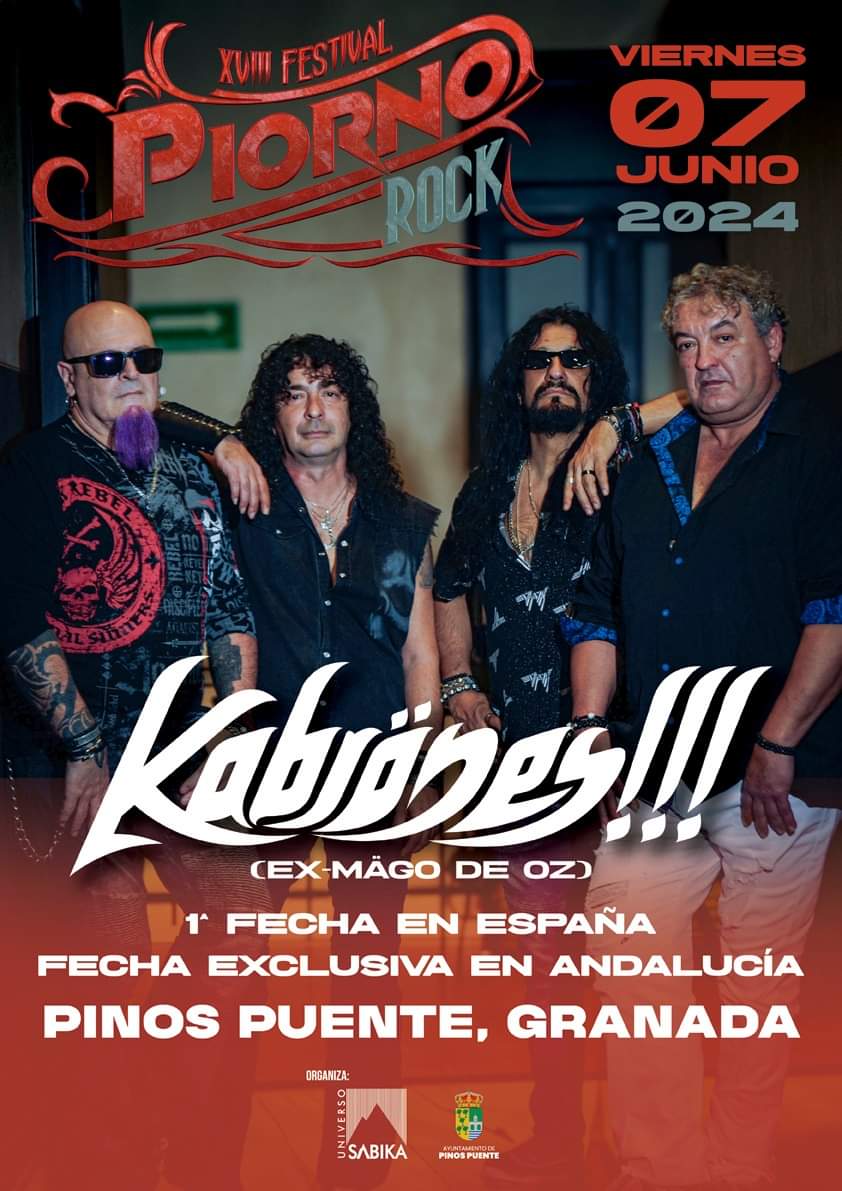 Kabrönes !!! Estaremos en "Pinos puente" #Granada en el festival Piorno Rock 2024.

Os esperamos a tod@s el día 7 de Junio 2024.

#Kabrones !!!

SIX FORCE Management 

Red Sky Producciones &amp; Management 

🎟️ Entradas online a la venta 🎟️ 

woutick.es/evento/27281/e…