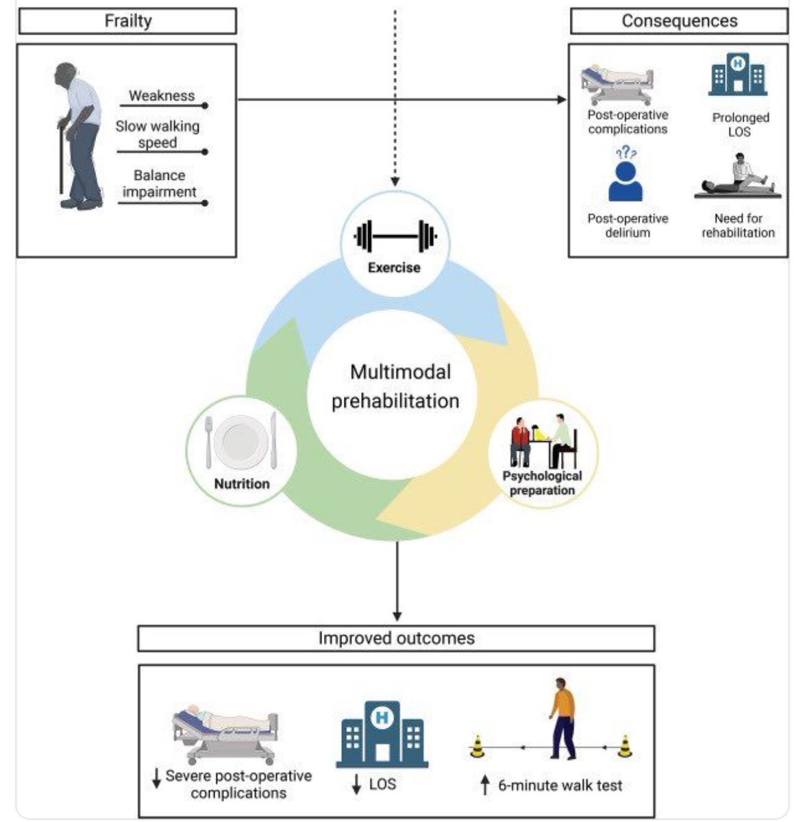 📣 MUST READ! The impact of prehabilitation on outcomes in frail & major abdominal surgery patients 🔎 A systematic review & meta-analysis by @DrCarlaPrado et al! Open access here: clinicalnutritionjournal.com/article/S0261-… #Prehab #ICURehab