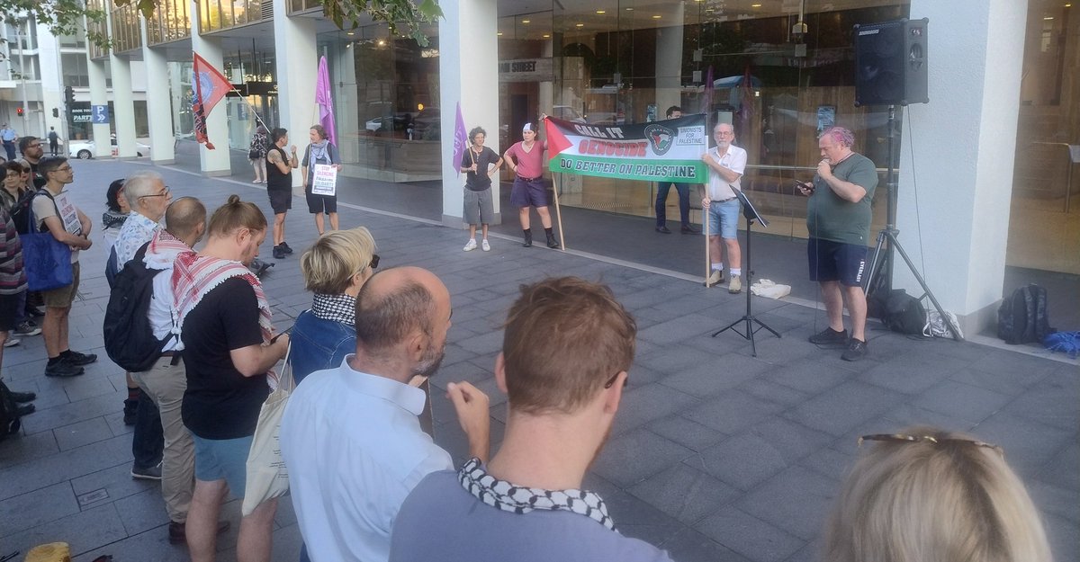 Support rally for Antoinette Lattouf taking on the ABC at so called 'Fairwork' Commission ' to defend all journalists right to speak the truth as to killings and starvation of the Gazan Genocide