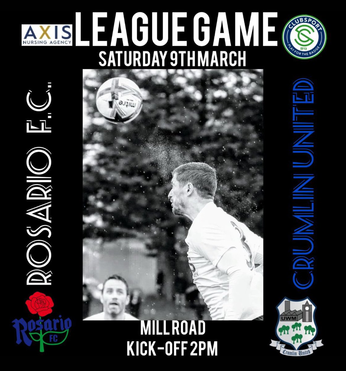 More travelling for the Roses this week as the go to Mill Road to take on @CrumlinUnited in the league. 🏆 NAFL Premier Division 🆚️ Crumlin United 📆 9th March 2024 📍 Mill Road 🕑 Kick-off 2pm All your support is welcome #uptheroses 🌹🌹🌹