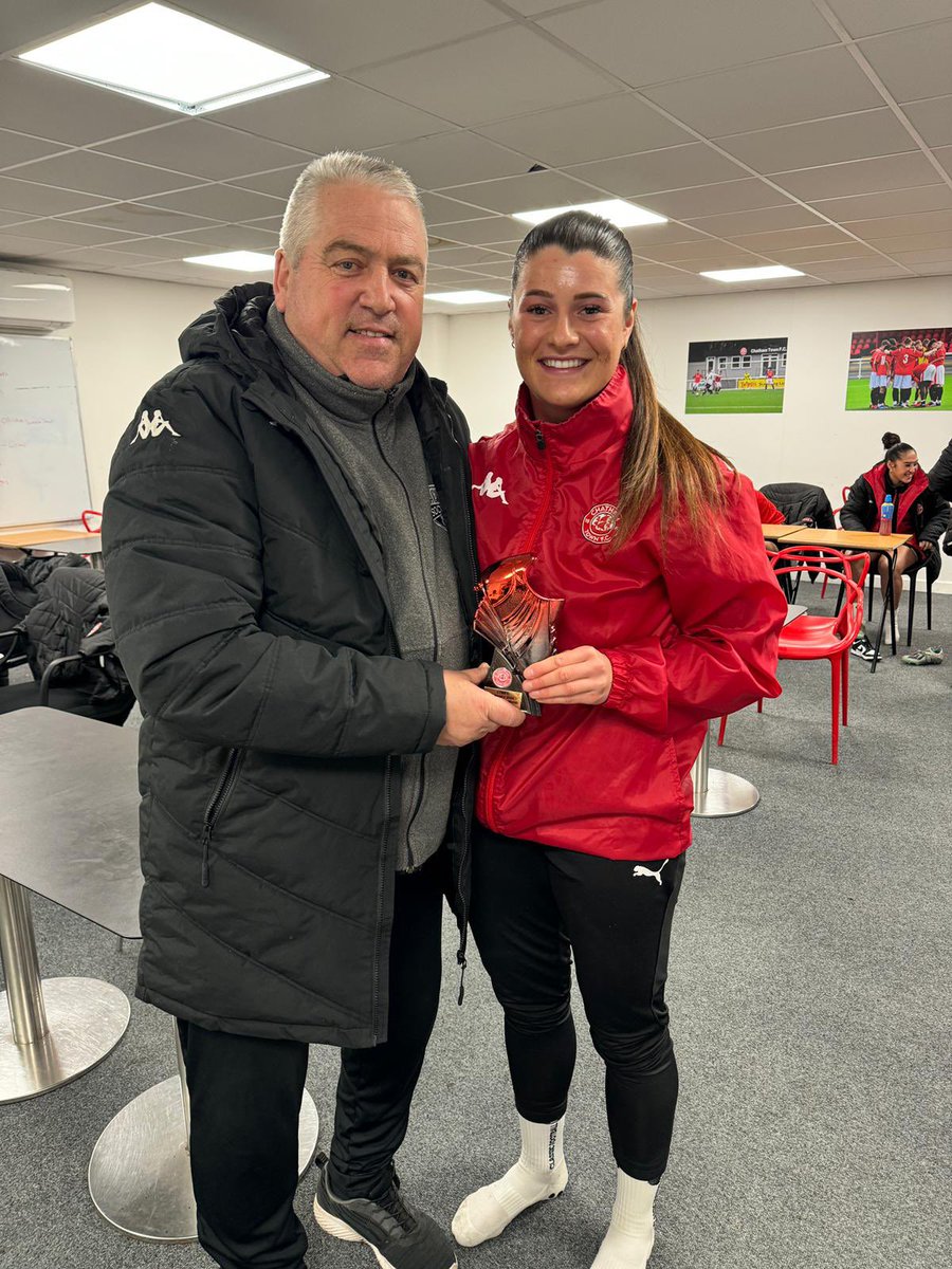 Congratulations to Holly Turner - who has been awarded February’s Player of the Month! 🏆 🔴⚪️⚫️ #UpTheChats | #InThisTogether
