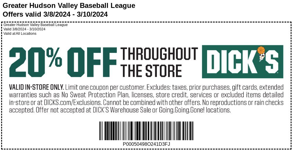 DSG 20% OFF WEEKEND - 3/8, 3/9, &amp; 3/10 - valid at all LOCATIONS! Gear up for the Spring in your sport of choice!