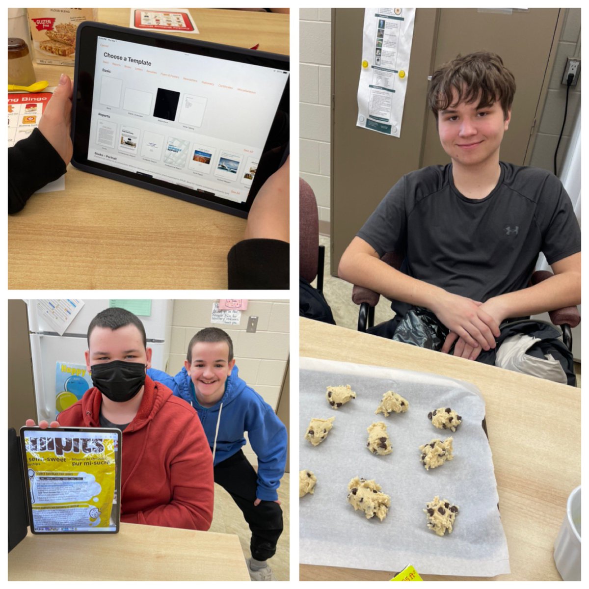 mrs_daley4's tweet photo. Pallies + AppleProject learning - the iPad spoke the recipe to us, we could draw to check which steps we completed, we used a timer and we enjoyed a treat we made with each other (gf cookies, bc our pallies with allergies matter!) 😍🍪💻 @l__sheppard @MLaPeareGEDSB @GEDSB https://t.co/o9e8kNqONn