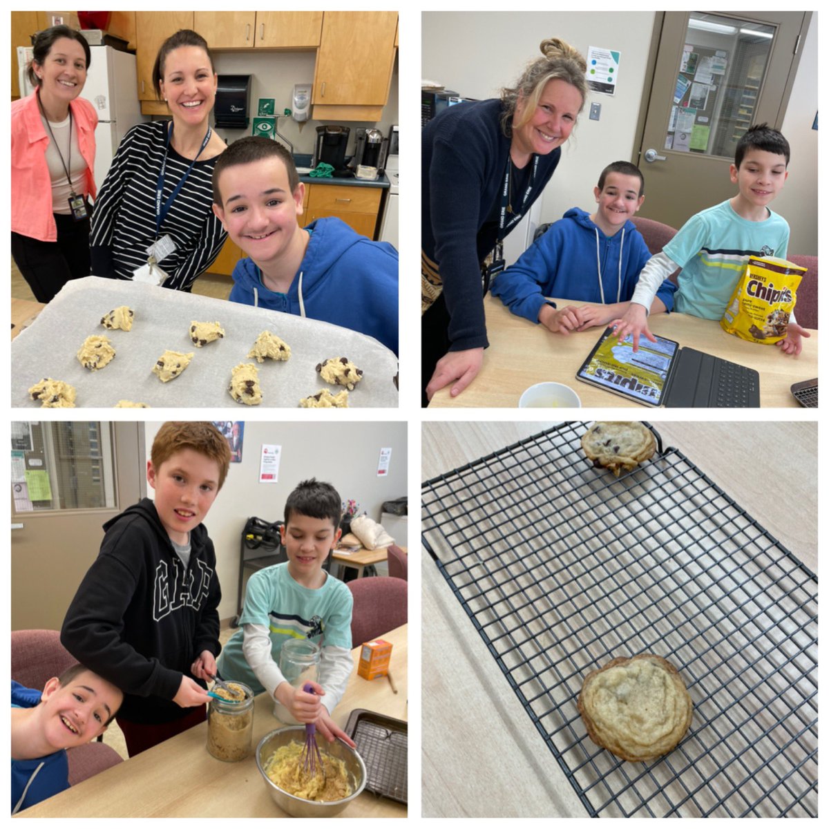 mrs_daley4's tweet photo. Pallies + AppleProject learning - the iPad spoke the recipe to us, we could draw to check which steps we completed, we used a timer and we enjoyed a treat we made with each other (gf cookies, bc our pallies with allergies matter!) 😍🍪💻 @l__sheppard @MLaPeareGEDSB @GEDSB https://t.co/o9e8kNqONn