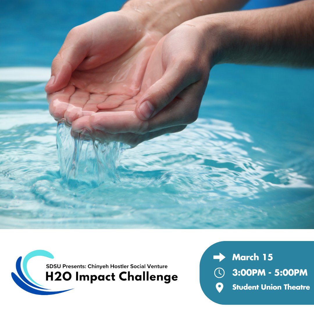 Join us for the Chinyeh Hostler Social Venture: H2O Impact Challenge, where ten startups from five universities/colleges will compete for $40k in prizes and present innovative solutions to pressing water-related challenges. 💧 RSVP now!