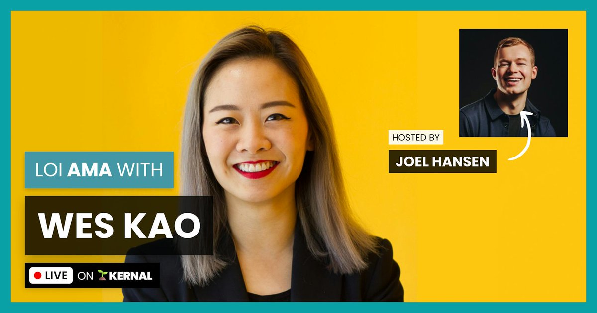 4 reasons you should come hang out with @wes_kao and me on March 15th... 1) she's an edtech legend who's built maven with @gaganbiyani, altmba with seth godin etc 2) she's a newsletter pro with 250K+ subs 3) she's raised $25M+ 4) cmon, it's wes RSVP: kern.al/event/wes-kao-…