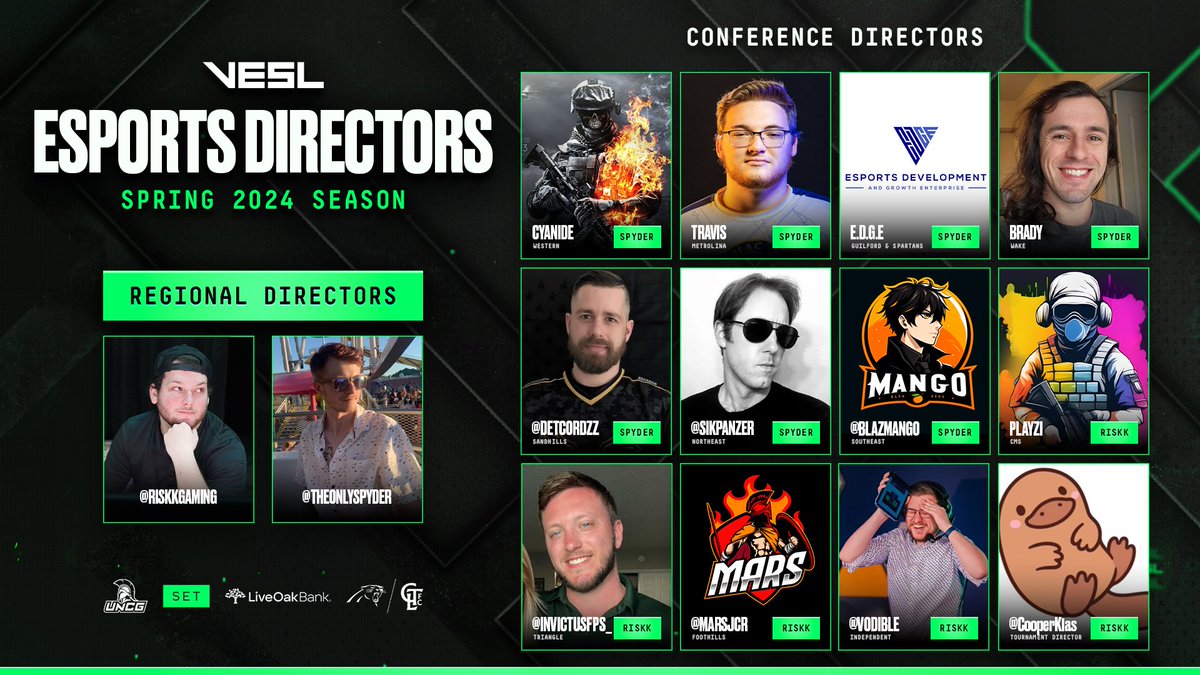 MEET OUR 2024 ESPORTS DIRECTORS! 🎮🏅

We're thrilled to have such a dedicated team on board to enhance our student experience this spring season.