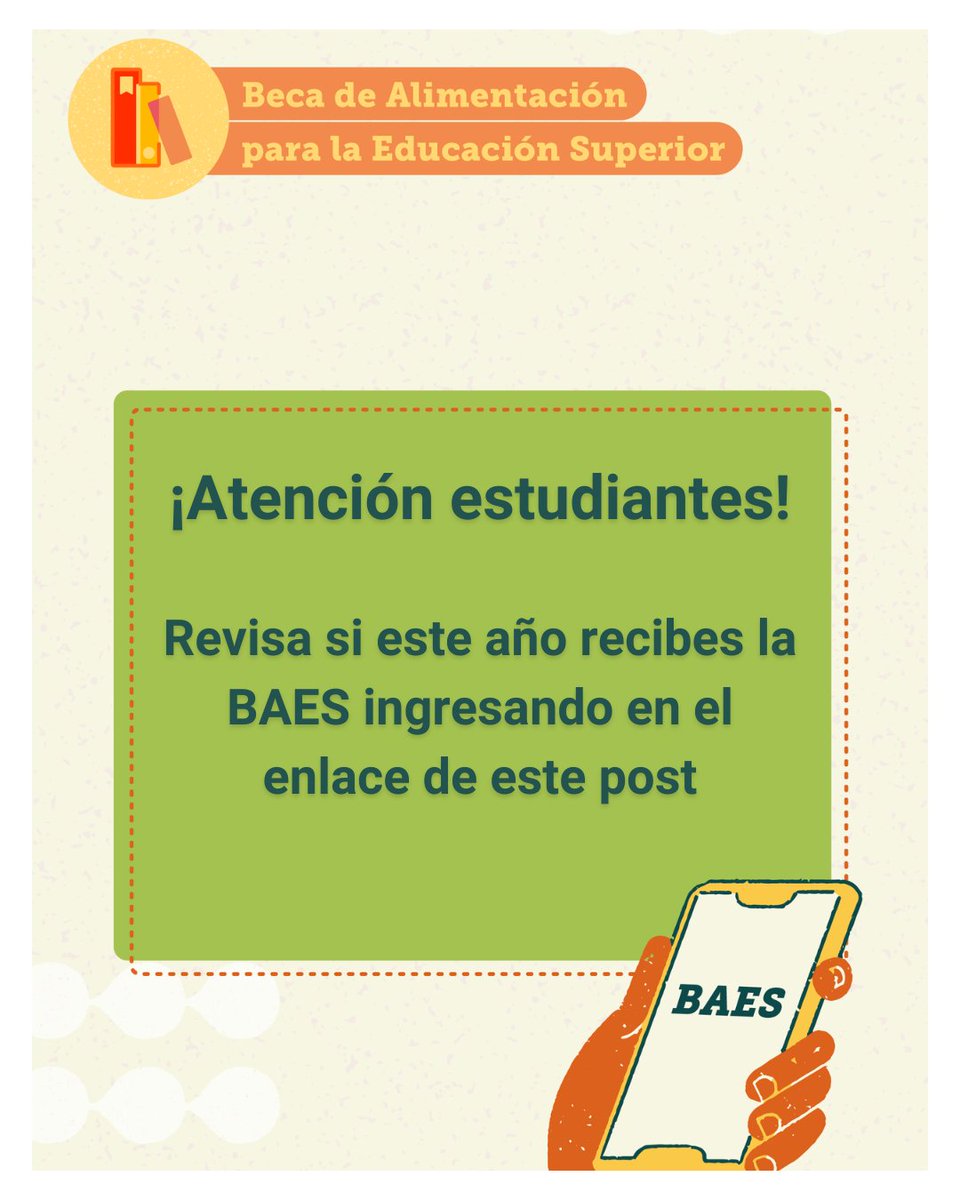 ¡Atención estudiantes! Sabemos que existen dudas respecto a la #BAES, por eso te invitamos a revisar si este año recibirás la beca en el siguiente enlace: baes.junaeb.cl/BAES/servlet/h…