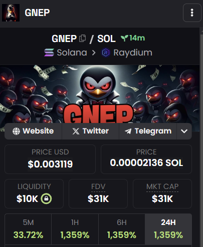 evilgnep's tweet photo. $GNEP DexScreener has been updated. Join us on the ride! https://t.co/oAWwxGBp1E