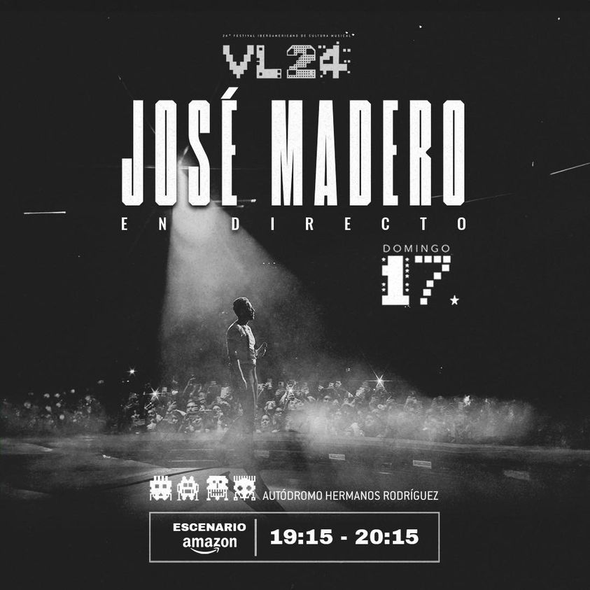 ¡Ya está aquí el horario de @jose_madero en el #VIVE2024! 

¡Nos vemos el domingo 17 a las 19:15 en el escenario #Amazon!