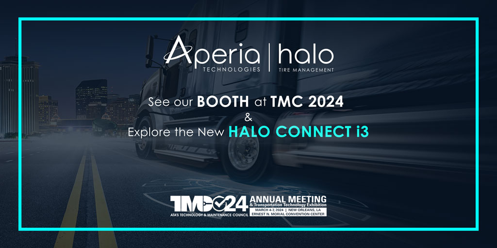 AperiaTech's tweet image. Team #AperiaTechnologies  had a blast this week at #TMC2024! Here is a quick snapshot of our booth, new and improved with the most comprehensive #TireManagement technology in the industry, #HaloConnecti3.
Read our press release here: aperiatech.com/aperia-unveils…