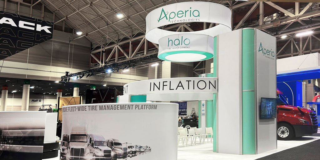 AperiaTech's tweet image. Team #AperiaTechnologies  had a blast this week at #TMC2024! Here is a quick snapshot of our booth, new and improved with the most comprehensive #TireManagement technology in the industry, #HaloConnecti3.
Read our press release here: aperiatech.com/aperia-unveils…