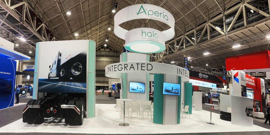 AperiaTech's tweet image. Team #AperiaTechnologies  had a blast this week at #TMC2024! Here is a quick snapshot of our booth, new and improved with the most comprehensive #TireManagement technology in the industry, #HaloConnecti3.
Read our press release here: aperiatech.com/aperia-unveils…