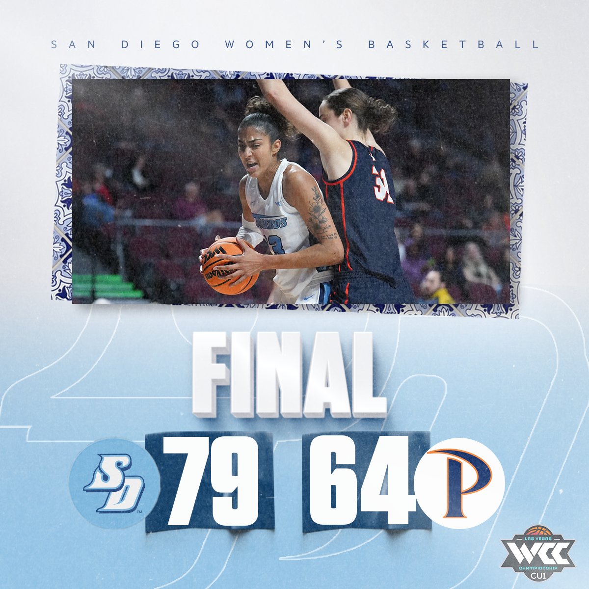 Moving. On. 😤 Behind a career-high 21 points from Harsimran Kaur, @usdwbb rolls into the second round of the @WCChoops Tournament! Kaur - 21 points, 8 rebounds Horstmeyer - 15 points, 3 rebounds #GoToreros #BlueBlood