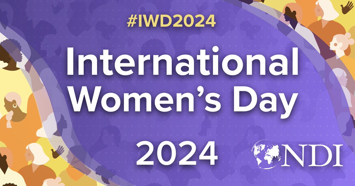Join <a href="/NDI/">National Democratic Institute</a>/<a href="/NDIWomen/">NDI Gender & Women</a> &amp; our partners today in celebrating International Women’s Day/#IWD2024! In a busy year for global elections, the equitable, safe &amp; empowered participation of women in political processes is paramount for democracy around the world. #IWD #YearOfElections