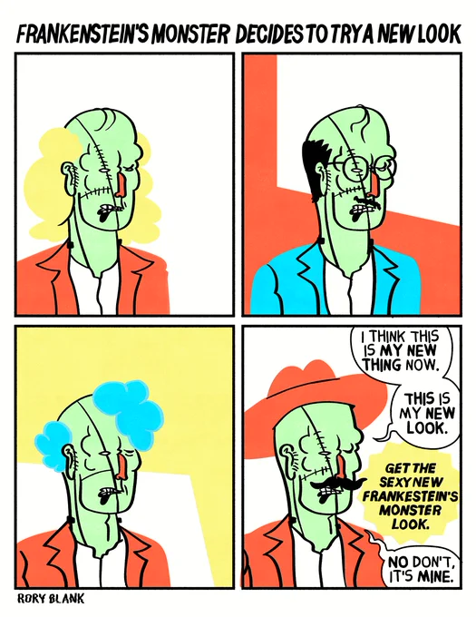 frankenstein's monster decides to try a new look 