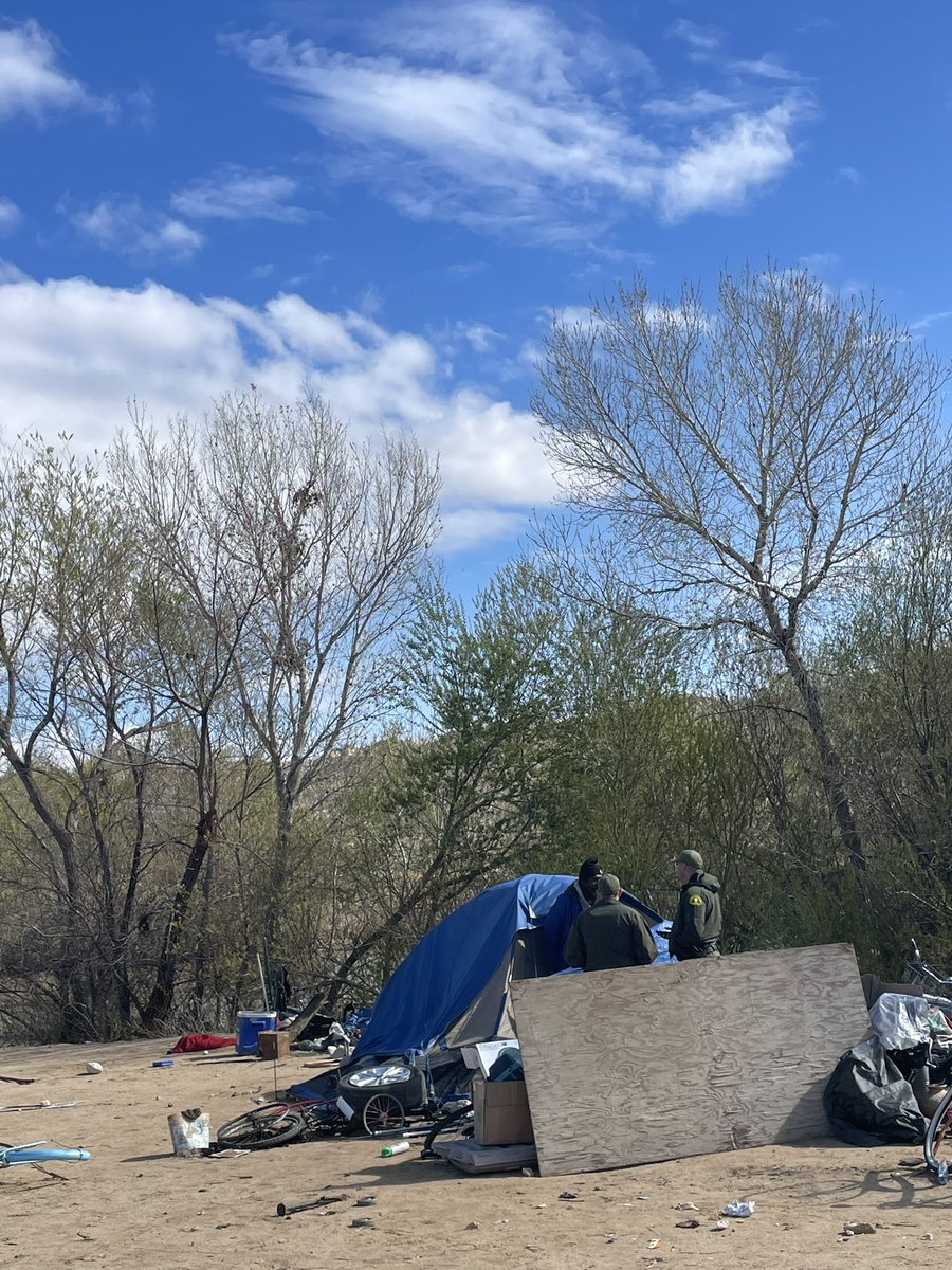 SBCSDHOPE's tweet photo. Outreach along the riverbeds in Victorville today connecting some individuals to the Wellness Center with @SymbaCenter https://t.co/ft7zfFU6GV