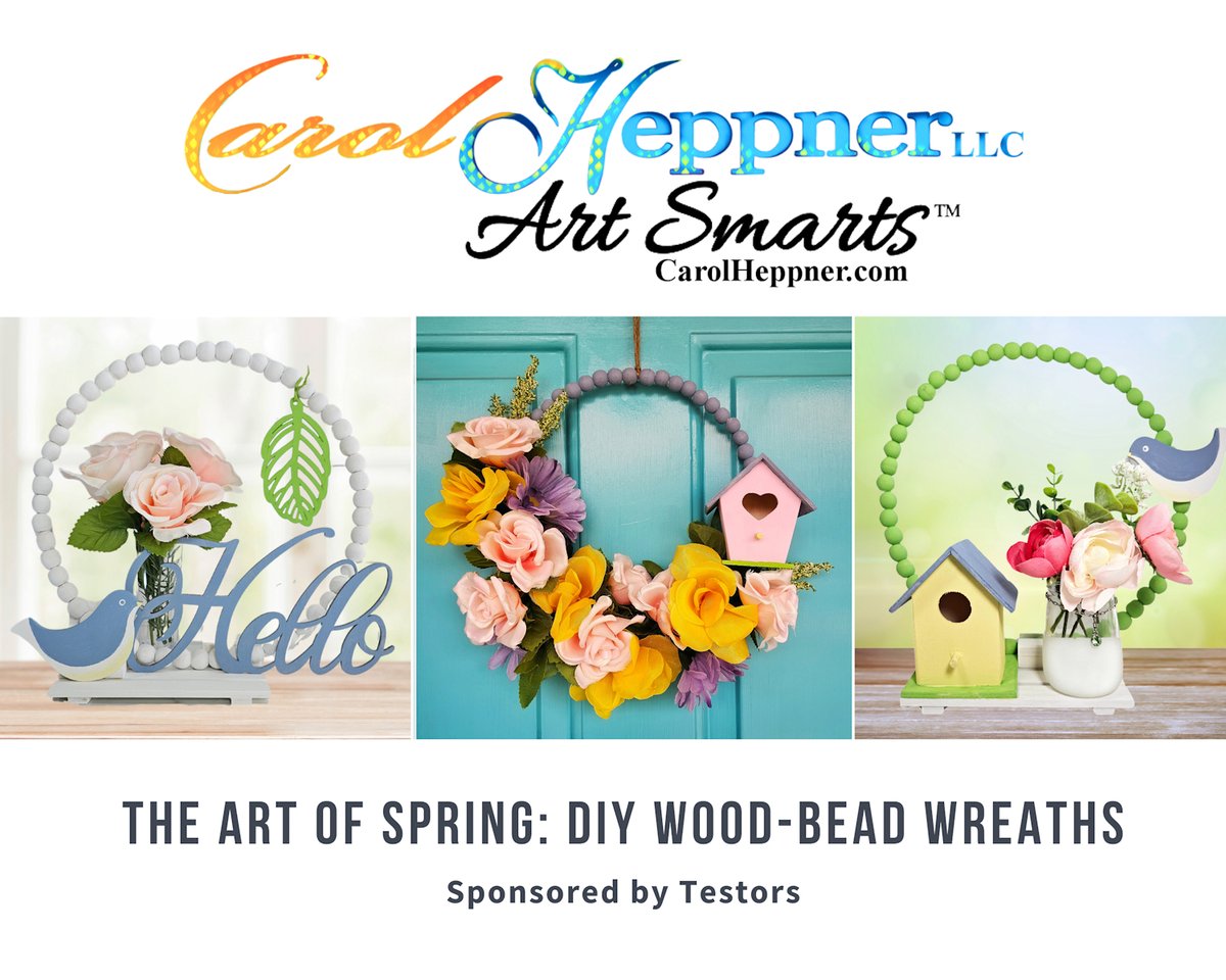 Fly into #spring with #handmade wood bead wreaths! Learn how to create these lovely decorations using Testors Acrylic Craft Paints. Let's add some flair to your home decor! carolheppner.com/cgi/wp/?page_i… #ad #Thursdayvibes