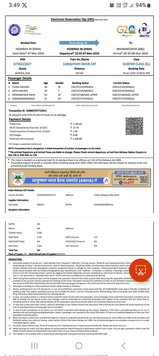 imHalderAvizeet's tweet photo. I want to take the attention of our hon. Railway minister @AshwiniVaishnaw @RailMinIndia @EasternRailway. Today I am travelling in Train No. 12863 from Howrah to bhubeneswar. I booked my ticket in Sleeper coach. And this is the condition of sleeper coach (S7). https://t.co/xfmYc5NzRu