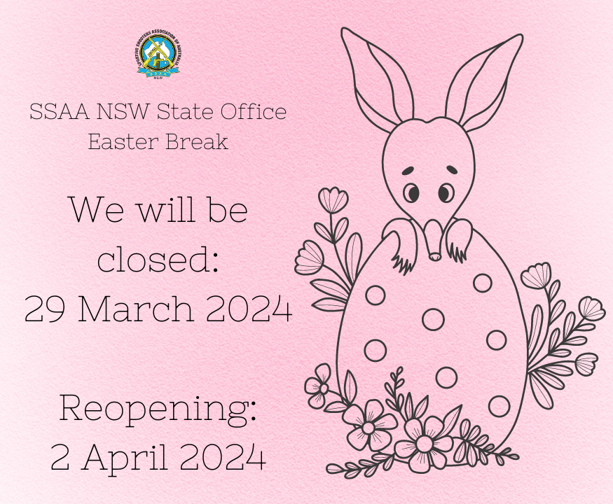 SSAANSW's tweet photo. Easter closing &amp; opening dates!
Closing 29th of March - Opening 2nd of April.
#easter #2024Easter https://t.co/DtJnaFTAcV