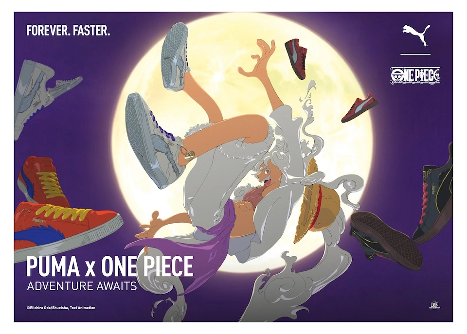 Crunchyroll's tweet photo. NEWS: PUMA Reveals One Piece Sneakers Inspired by Gear Five Luffy, Shanks, Buggy and Blackbeard

✨ MORE: https://t.co/1LPbPONlHw https://t.co/GFt2UsyvhM