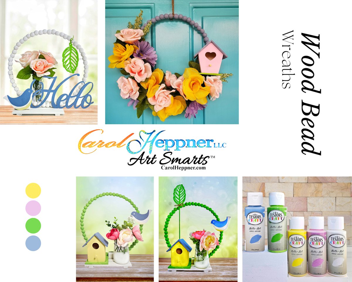 DIY Alert! Brighten up your home with #DIY wood bead wreaths! Follow along as we #craft these lovely decorations using Testors Acrylic Craft Paints. Let's make your space shine! carolheppner.com/cgi/wp/?page_i… #ad #Thursdayvibes