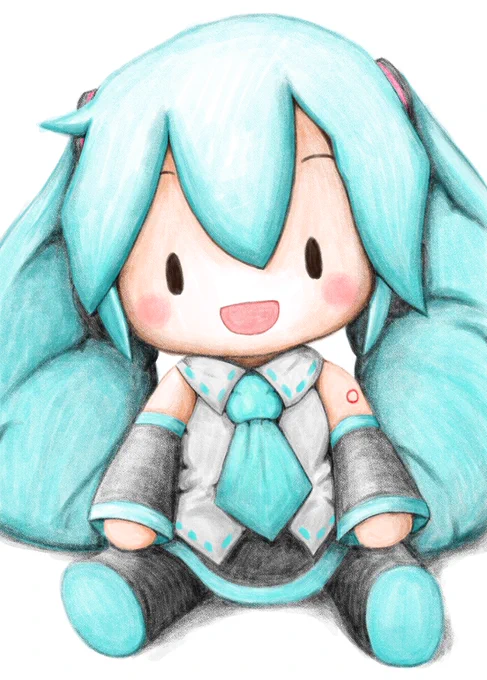 おはようございます。今日は #さんぱちの日 ですね(*'▽`*)さんぱちさんと言えば、ふわミクさんですよね。ふわミクさんの絵を描いてみました。今日もよろしくお願いします。#初音ミク #初音ミクイラスト 