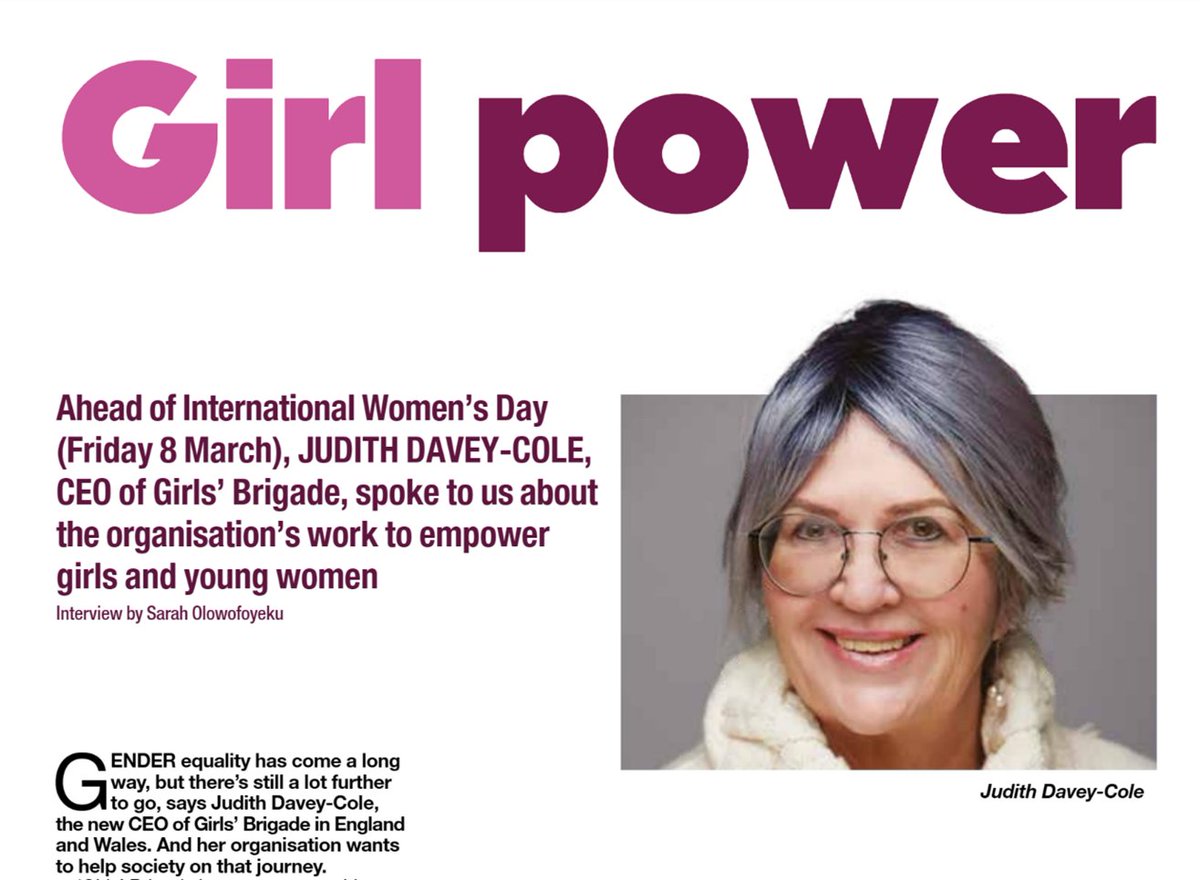 Go <a href="/GirlsBrigadeEW/">Girls' Brigade EW</a>. #InspireInclusion #InspiringWomen.  Featured in <a href="/TheWarCryUK/">The War Cry</a> lnkd.in/esS4-p_5, pages 6-7