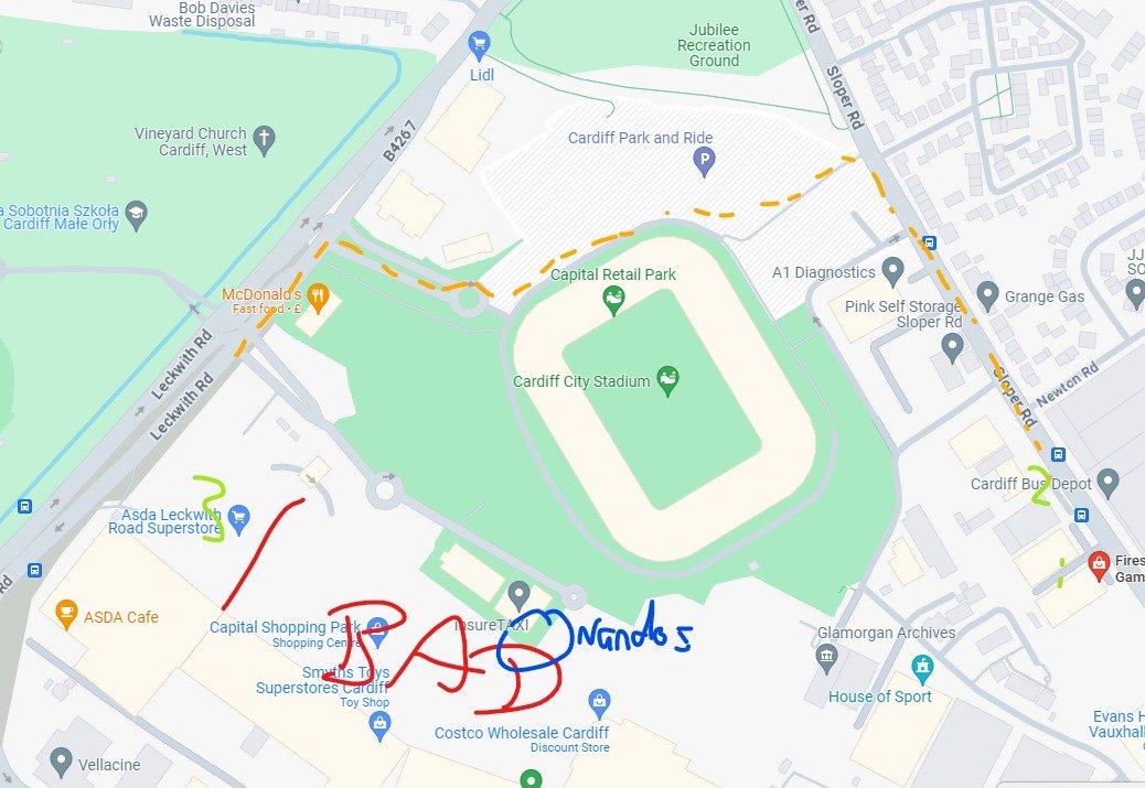 To those travelling to <a href="/swawl_mtg/">South West and Wales Legacy UK</a> event at firestorm saturday a scuffed google map for parking

Park at 1 2 or 3. If you park at three you have pay £4 via yourparkingspace.co.uk. Dont park by costco your cars getting clamped.

OH and the Nandos circled for <a href="/TheWillHallExp/">⌽✯ 𝕋𝕙𝕖𝕎𝕚𝕝𝕝ℍ𝕒𝕝𝕝𝔼𝕩𝕡 ✯⌽</a>