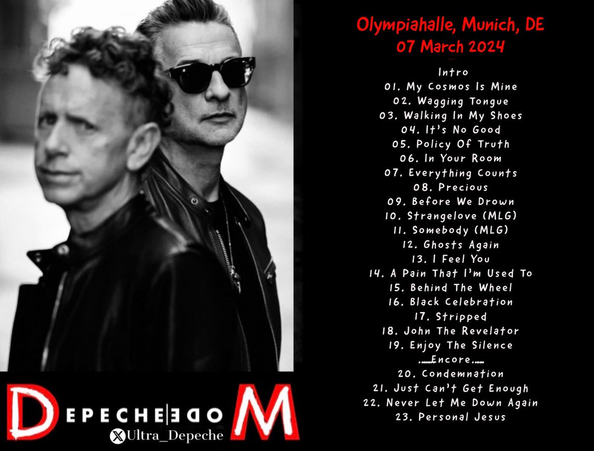 #SetList Depeche Mode | Olympiahalle, Munich, DE #MementoMoriTour #DepecheMode