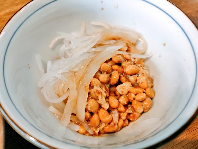 クソ小さいけど、せっかく釣れたのでイカ納豆に。 