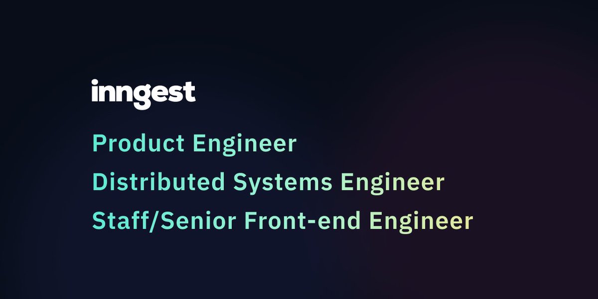 We're hiring at @inngest for some key roles in Engineering! If you're interested in solving challenging problems and want to build tools that other developers love - check out our open roles -🔗 in the next tweet ⬇️