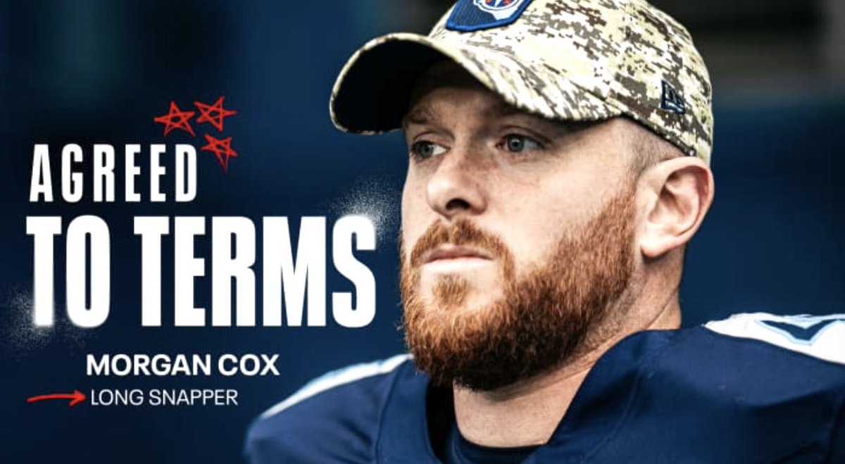 The @Titans have agreed to terms on a new one-year deal with long snapper Morgan Cox. READ bit.ly/3PbOilw