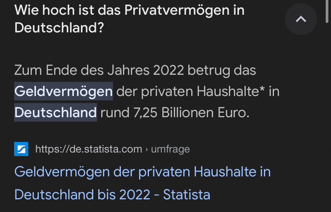 WAJKoenitz's tweet photo. @Ben_Stockhecke @VorgBeob 30% des Privatvermögens sind sogar 8,4 Billionen!!! Ich hab nur das Geldvermögen beachtet vorher… Was zum… Das sind 168 Mrd bei 2% Vermögenssteuer pro Jahr! https://t.co/1H8cZQOqi4 https://t.co/OTs3B9zbdt