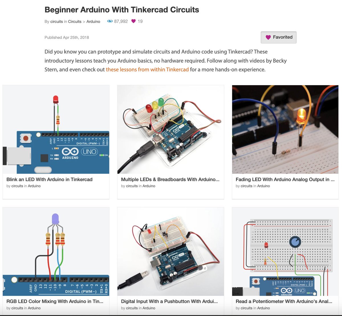 Learn the basics of Arduino with these Tinkercad Circuits projects! 

instructables.com/Beginner-Ardui… 

#TinkercadCircuits #ArduinoProjects #MadeWithTinkercad @arduino