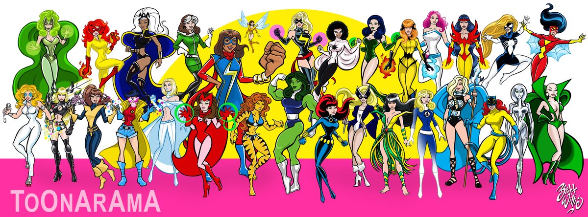Celebrating InTOONational Women's Day with the mighty ladies of Marvel! #internationalwomensday #celebration #toonarama #MarvelComics #avengers