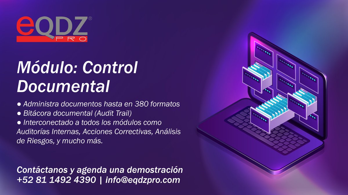 eQDZPRO's tweet image. Nuestro Módulo: Control Documental cuenta con diversas herramientas y opciones que harán el trabajo de administrar tu sistema de calidad mucho más sencillo y eficiente.
  
👉Contáctanos y solicita una demostración en línea   bit.ly/3FqZwNf
 
#iso9001 #controldocumental