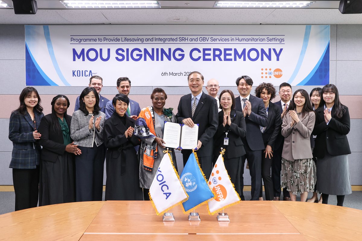 With partners like @KOICA, @UNFPA is able to deliver lifesaving services to those in need while unlocking pathways to a brighter future. Delighted to sign a new partnership with #Korea to meet the needs of 700,000 women and girls in six countries: unf.pa/rku