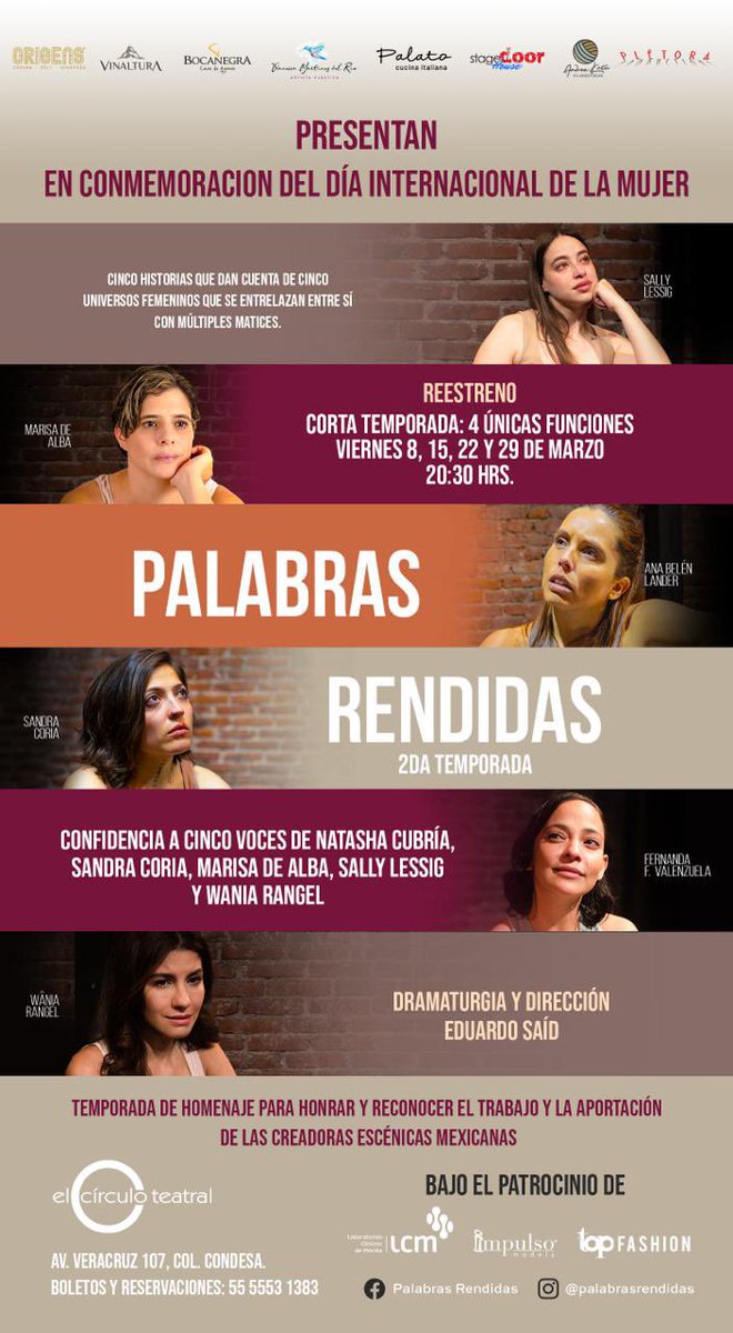 CulturaEnMexico's tweet photo. 🎭 ‘Palabras Rendidas’ Cinco historias aparentemente inconexas revelan un vinculo: 4 funciones en el @CIRCULOTEATRAL
RP @AustriaDifusion 📸 @Anabelenlander #Teatro #CDMX 🇲🇽 https://t.co/wY6gukCaNJ