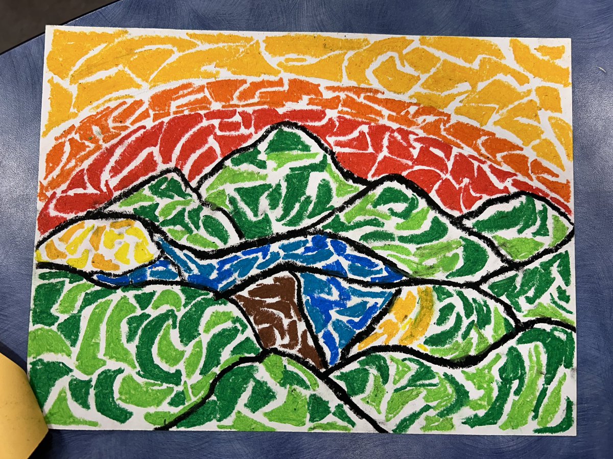 Working on finishing up our art inspired by Alma Thomas #grade6 #art