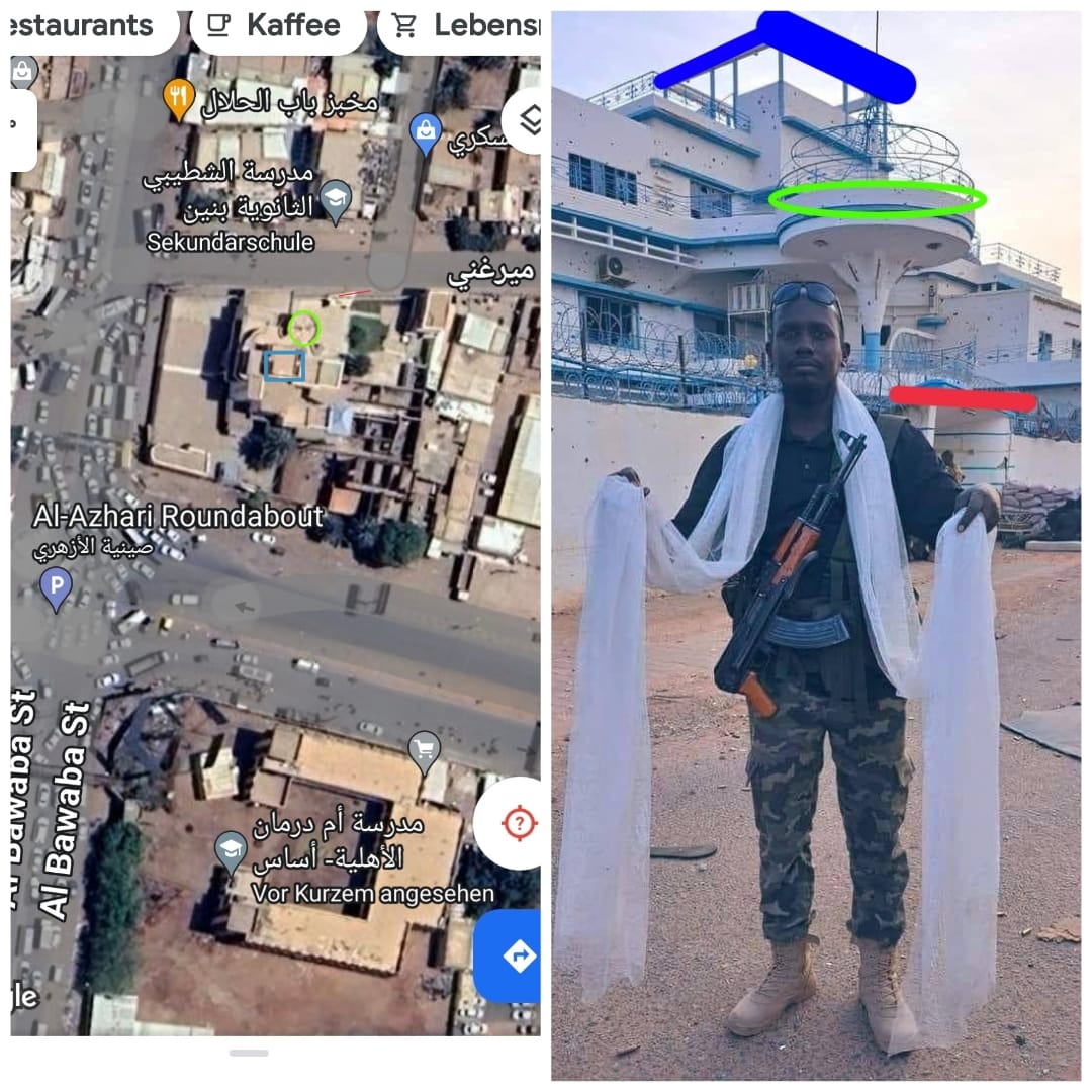 - الجيش لسه ما سيطر على صينية الازهري  الصور كلها  من الناحية الشمالية  
- وحتى التصوير في السلم تم من الناحية الشمالية