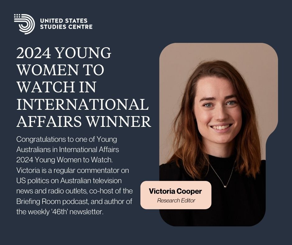 2024 Young Women to Watch in International Affairs | Congratulations Victoria! 🎉 🎉 🎉 @YoungAustIntAff has selected @USSC's Research Editor @Vic_toriaCooper as one of this year's winners. She is one of Australia's leading commentators on US politics. youngausint.org.au/post/2024-youn…