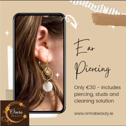 Ear Piercing is available by a qualified therapist in a clean, peaceful and comfortable space. #earpiercing #caflon #piercing #beauty #dublinpiercing #dublinsalon #d4salon