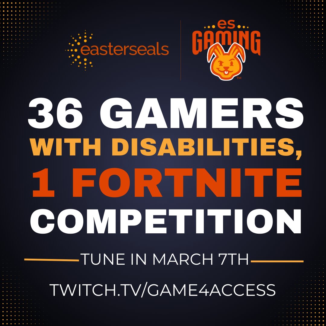 We're Live! Tune in to the Game4Access Fortnite tournament! twitch.tv/game4access Support @esgaminghq by donating to the event @tiltify at bit.ly/49I0gvi