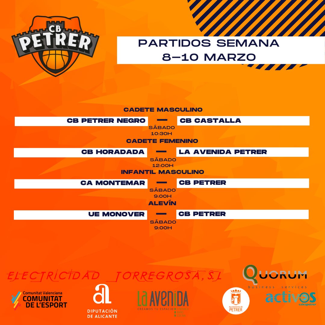 Llega un nuevo finde, sabéis lo que eso significa? Nueva jornada para nuestros equipos, estos son sus horarios!🏀