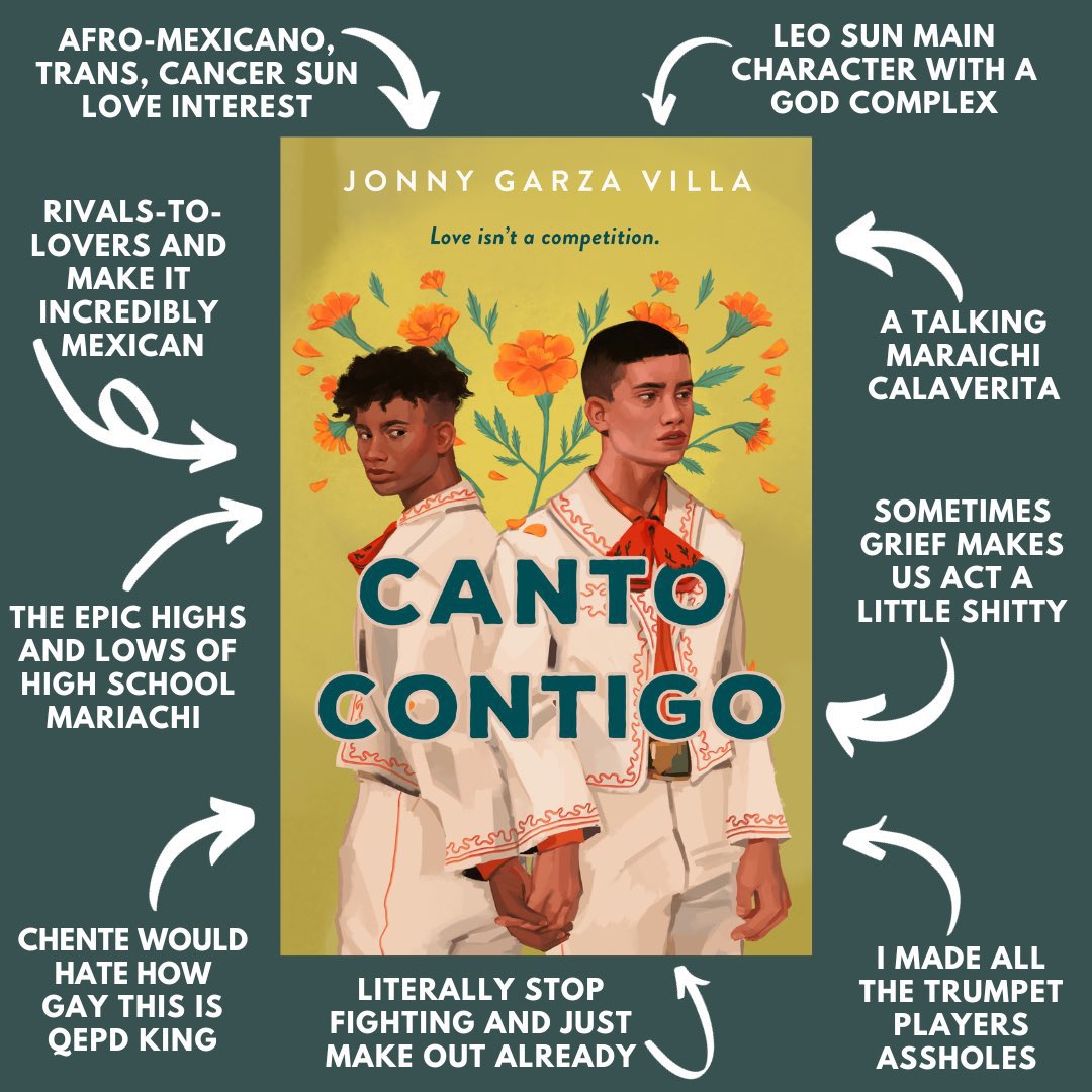 JONNYescribe's tweet image. the writer / the vibes and tropes

part grief novel, part rivals-to-lovers romance, and all about the epic highs and lows of high school mariachi ❤️ CANTO CONTIGO is out in less than five weeks, putxs!